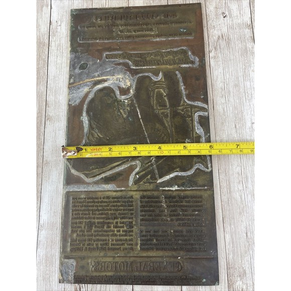 General Motors ‘Job ￼Opportunities’ Metal Letterpress Printing Press Plate GM - Picture 13 of 15